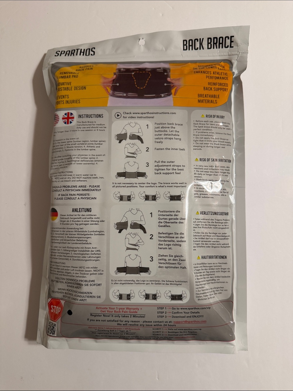 Sparthos. Brace for Lower Back Pain - Support Belt for Men or Women. Size Medium - Picture 2 of 7